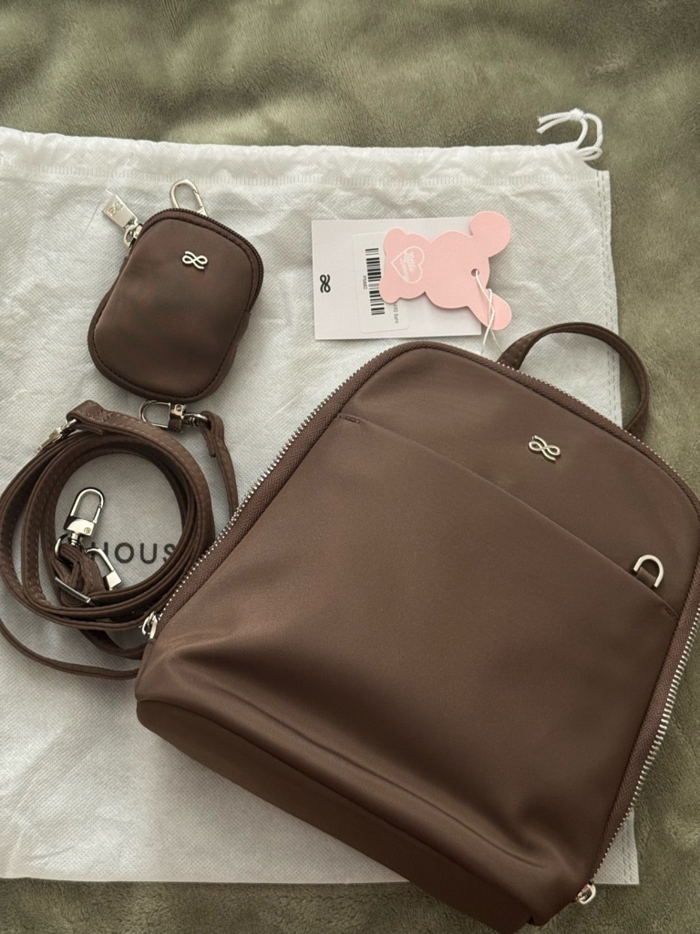 House of Little Bunny Mini Nylon Backpack - Teddy Brown - Picture 3 of 6